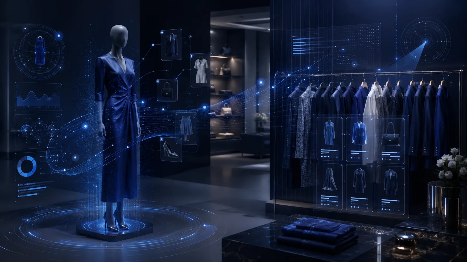 Negozio moda con strumenti di intelligenza artificiale